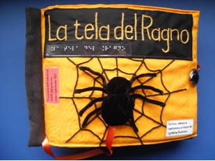 Copertina del libro tattile "La tela del ragno"